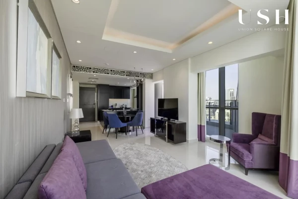 Spacious 2BR | Fully Furnished | Burj Khalifa View