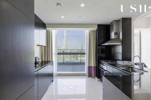 Spacious 2BR | Fully Furnished | Burj Khalifa View